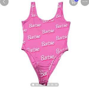 Barbie Pink & White Logo Bodysuit Tank Top Shirt | Rare HTF | Size Large